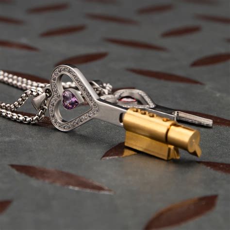 chastity key necklace|Heart Shaped Chastity Key Necklace Accessory Fits All Cages In。